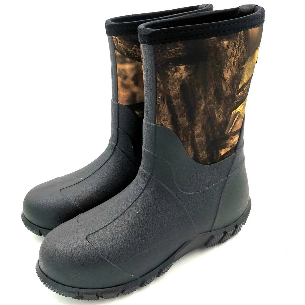 Neoprene Men's High Top Camouflage Hunting Boots Outdoor Hiking Rain Boots Wear-Resistant Waterproof Mountaineering Boots