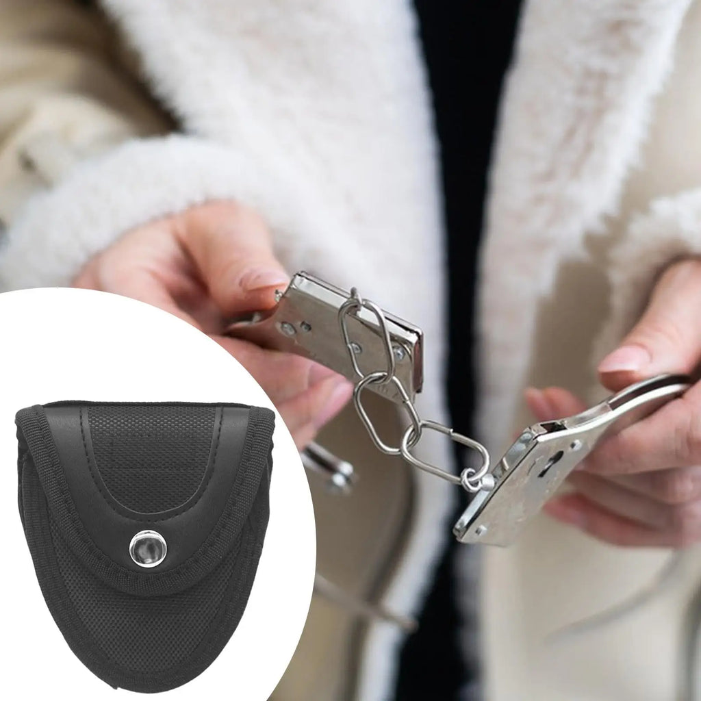 Portable Hand Cuff Case Compact Oxford Pouch Belt Waist Bag Secure Fit for Law Enforcement