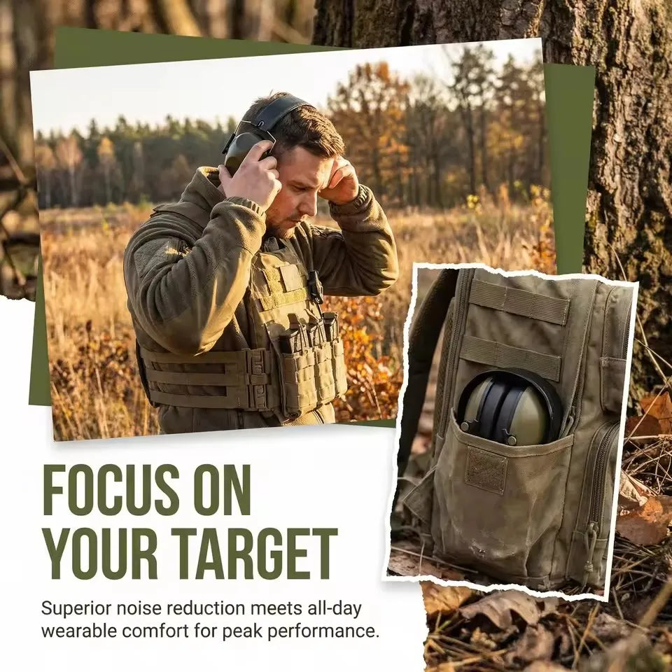 Soundproof Earmuffs.Hearing Protection Headphones.Comfortable and Noise-reducing, Light and Portable.Suitable for Shooting