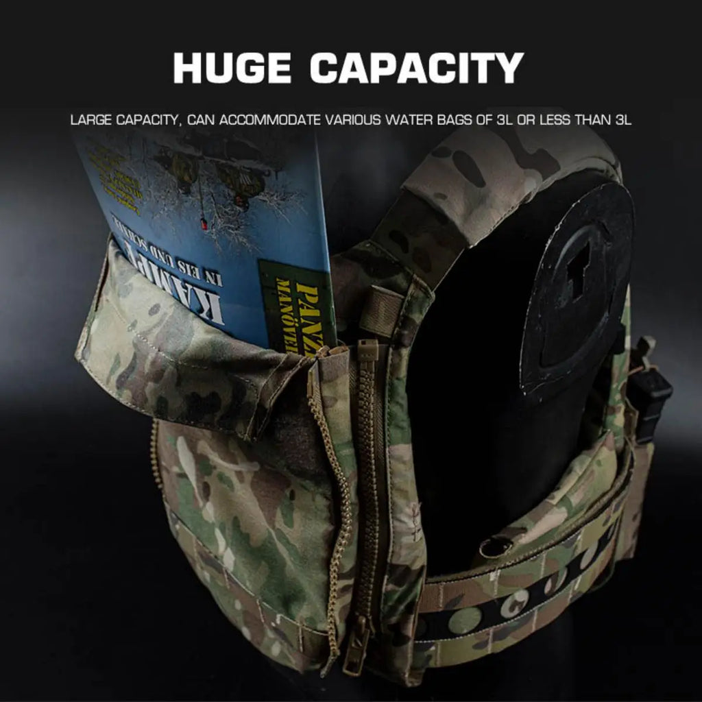 POSEIDON DEFENSE V5 PC Vest Modular Back Panel Bag Sub Pouch Compatible With 3L Water Bladder Pouch Mags