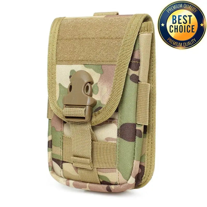 1000D Camo Tactical Running Bag Sports Phone Bag Waist Pocket Double Layer Molle Accessory Power Bank Bag Wallet Pack