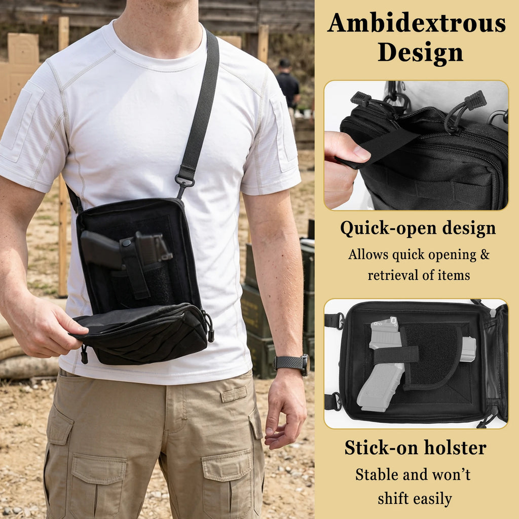 Tactical Molle Admin Pistol Pouch Concealed Carry Gun Holster Shoulder Bag Utility EDC Belt Pouch Modular Tool Organizer Case