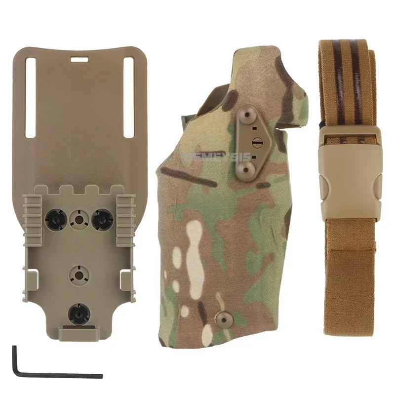 Tactical Pistol Holster for G17 Gen4 G19 with X300 X300U Light Quick Release Drop Leg Holsters Right Hand Airsoft Gun Carry