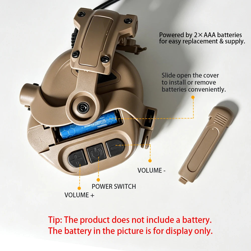 BOOIU Tactical Bluetooth Headset Shooting Headphones Fast Helmet Earmuffs Protection Ear Hunting Training Headset with Stand