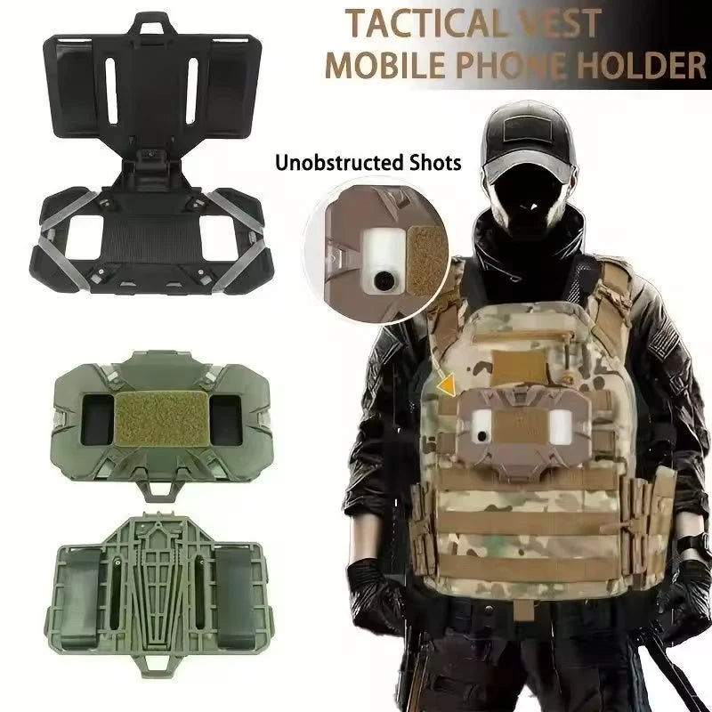 2026 Tactics Cell Phone Holder Admin Pouch Map Navigation Pouch Molle Hunting Vest Chest Accessories Fold Smartphone Pouch