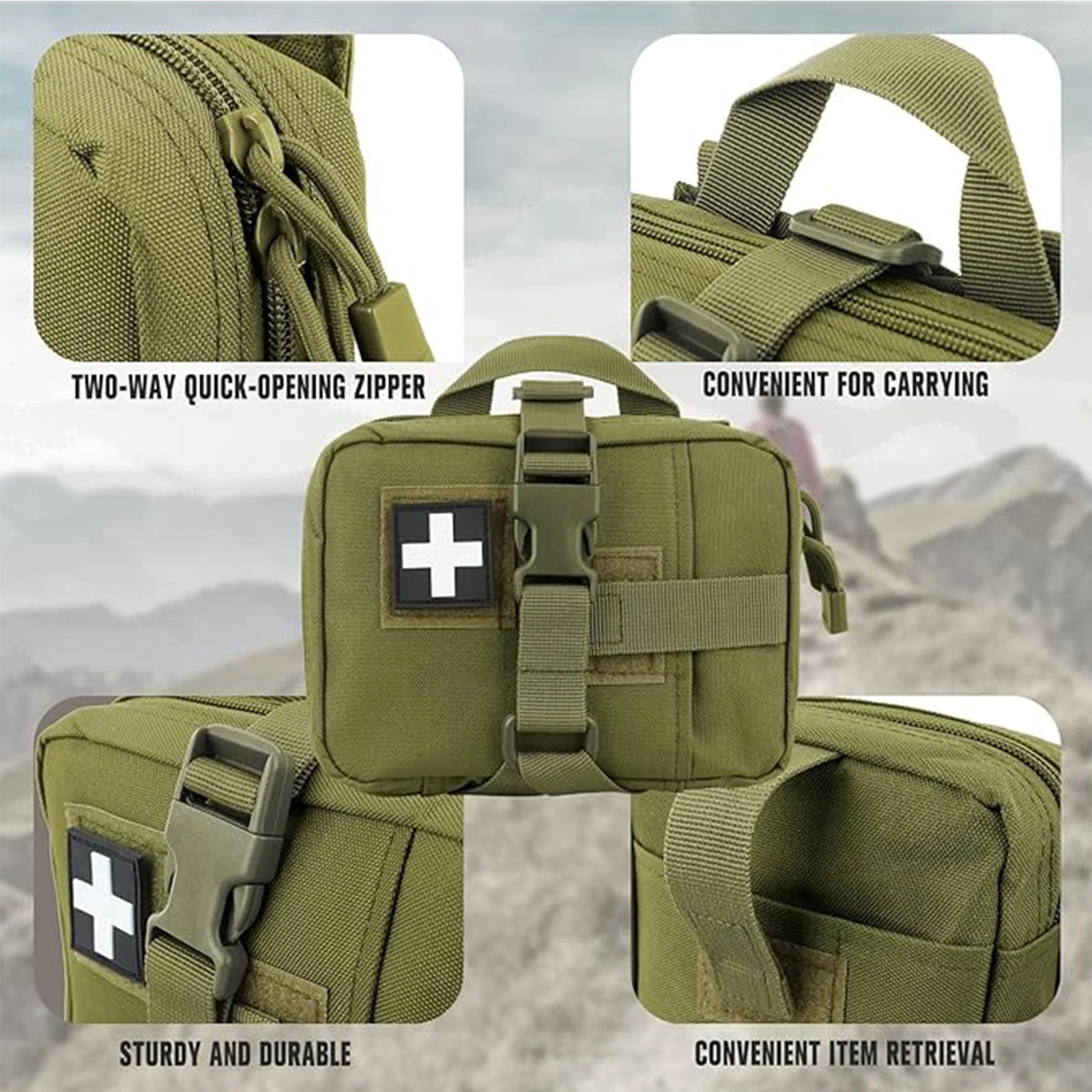 Tactical EMT Pouch, Upgrade Tear-Away First Aid Kit Tactical Small Belt First Aid Pouch Molle Medical Pouches for Travel,Outdoor
