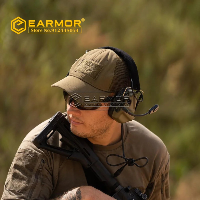 OPSMEN EARMOR Shooting  Headset & ARC Rail Adapter & M51 PTT Adapter Set for Radio Communication Shooting Noise Clearance