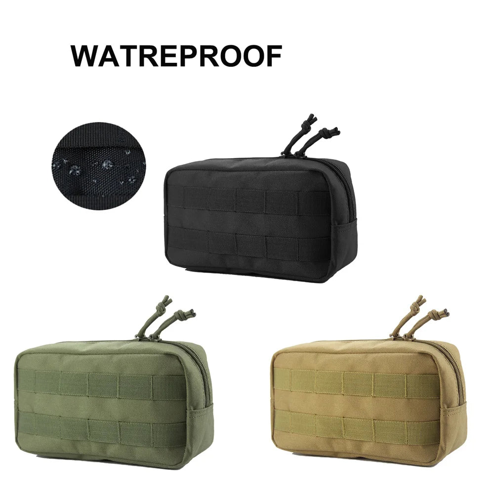 New Tactical Hand Grab Bag MOLLE Pouch Compatible Attachment Pouch Hook Loop Surface Outdoor Daily Commute EDC Storage Bag