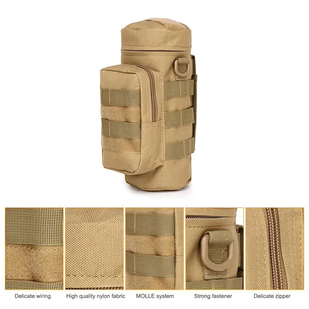 Thickened outdoor tactical sports waist hanging water bottle bag, suitable for travel, camping, hiking, cycling equipment