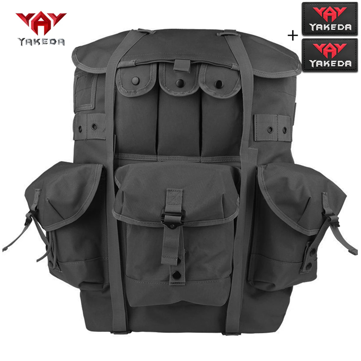 YAKEDA large capacity outdoor hunting backpack with metal frame, widened and thickened pressure reducing shoulder strap