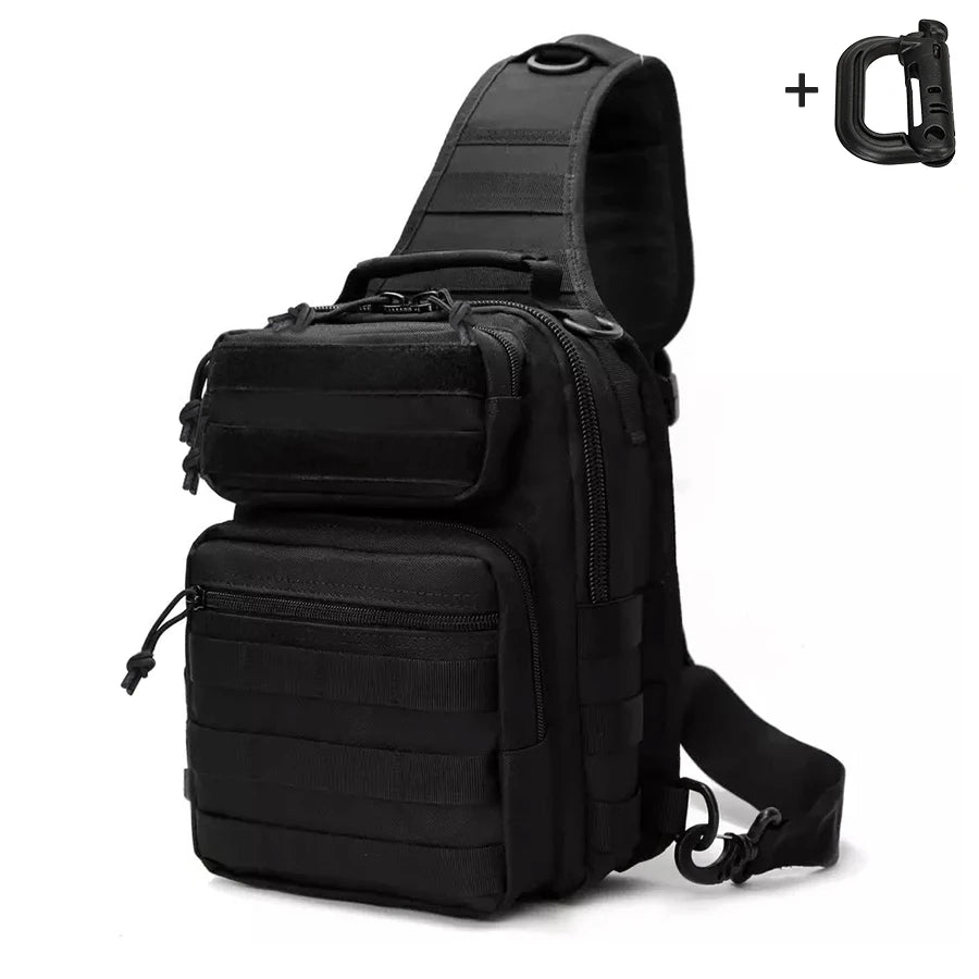 Multi pocket shoulder storage bag with large capacity and quick release buckle design, large sports chest bag