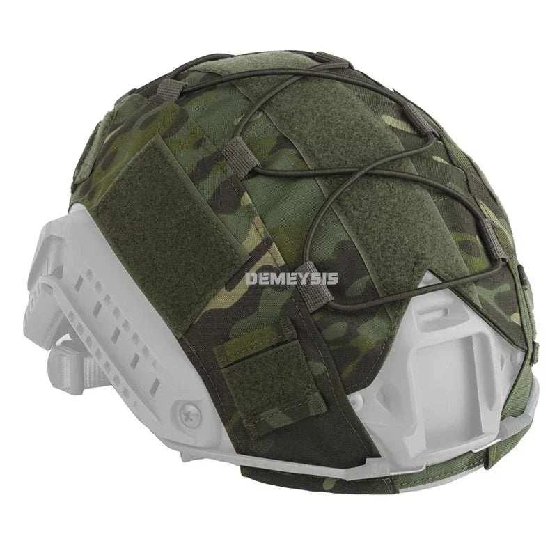 Tactical Helmet Cover for MH PJ BJ FAST SF HIGH CUT Helmets Shooting Combat Helmet Cover with Elastic Cord