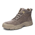 Suede Leather Ankle Boots for Men Hand High-top Hiking Shoes Outdoor Non-slip Male Motocross Boots Versatile Leisure Walk Botas