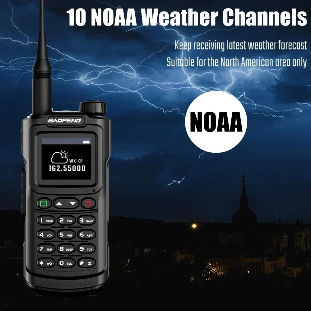 2PCS Baofeng 10W 50KM Walkie Talkie 4-Bands Long Range Hunting Ham Radios Copy Frequency 999CH NOAA Two-Way Radio UV-G30 Pro V1