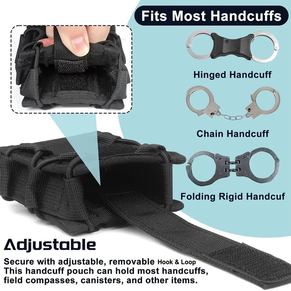 Shackles Holder Tactical Handcuffs Handcuffs Molle Tactical Universal Holster Plastic Clip Velcro External Waist Support Belt
