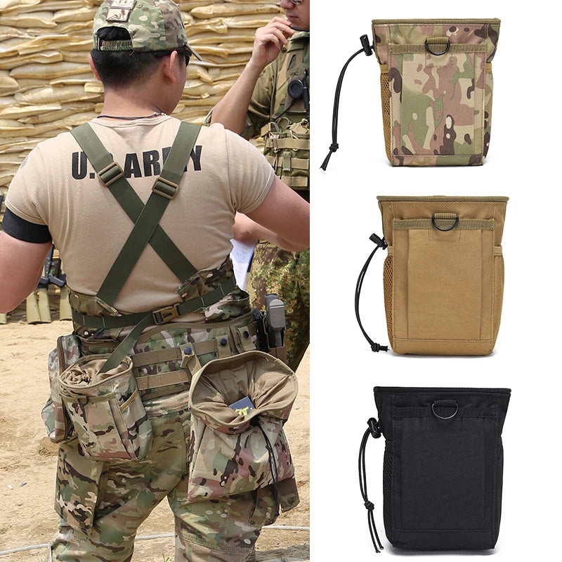 3-5L Outdoor Molle Nylon Dump Drop Pouch Camo Recycle Waist Pack Bags Utility Belt Ammo Pouch Hiking Hunting Accessories Bag