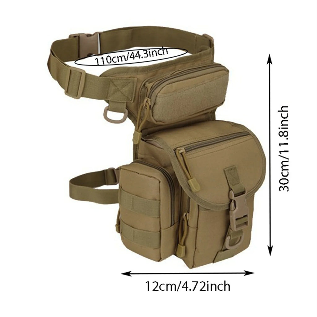Men's Tactical Drop Leg Bag Multifunctional Waist Pack Adjustable Thigh Belt Hiking  Sports Cycling Waterproof Nylon Camping Bag