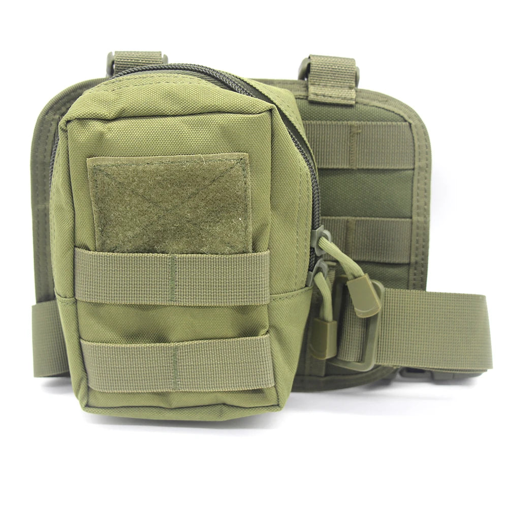 Tactical Molle EDC Pouch Compact Utility Pouch 600D Multipurpose Tool Bag Wasit Bag Organizer Tools Bags with Thigh Rig Panel