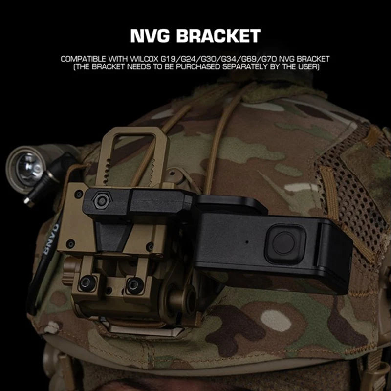 Tactical Helmet Sports Camera Mount for NVG Wilcox G19 G24 G30 G34 G69 G70 Mounting Camera Bracket Airsoft Helmet Accessories