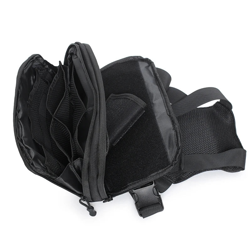 Tactical Chest Pack  MOLLE Webbing System  Zipper Closure, Breathable, Outdoor Hiking