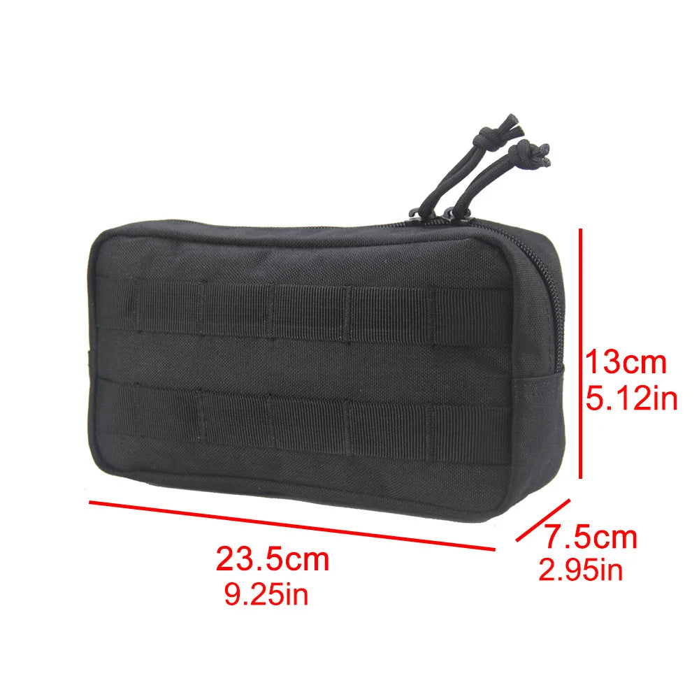 New Tactical Hand Grab Bag MOLLE Pouch Compatible Attachment Pouch Hook Loop Surface Outdoor Daily Commute EDC Storage Bag