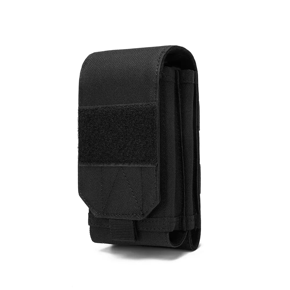 Double Layer Cell Phone Pouch Tactical Waist Bag with Embroidered Patch EDC Belt Holder Outdoor Camping