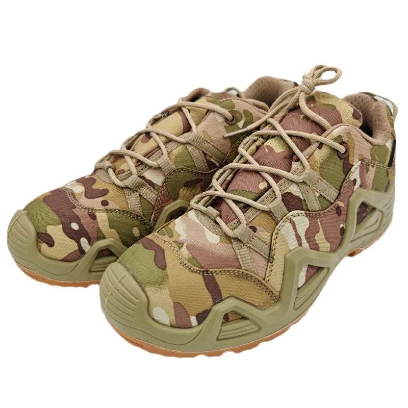Lynjacye Mid Cut Green Combat Boots Men Women Size 39-46 Outdoor CS Training Hiking Shoes Desert Ankle Climbing Bota Masculina