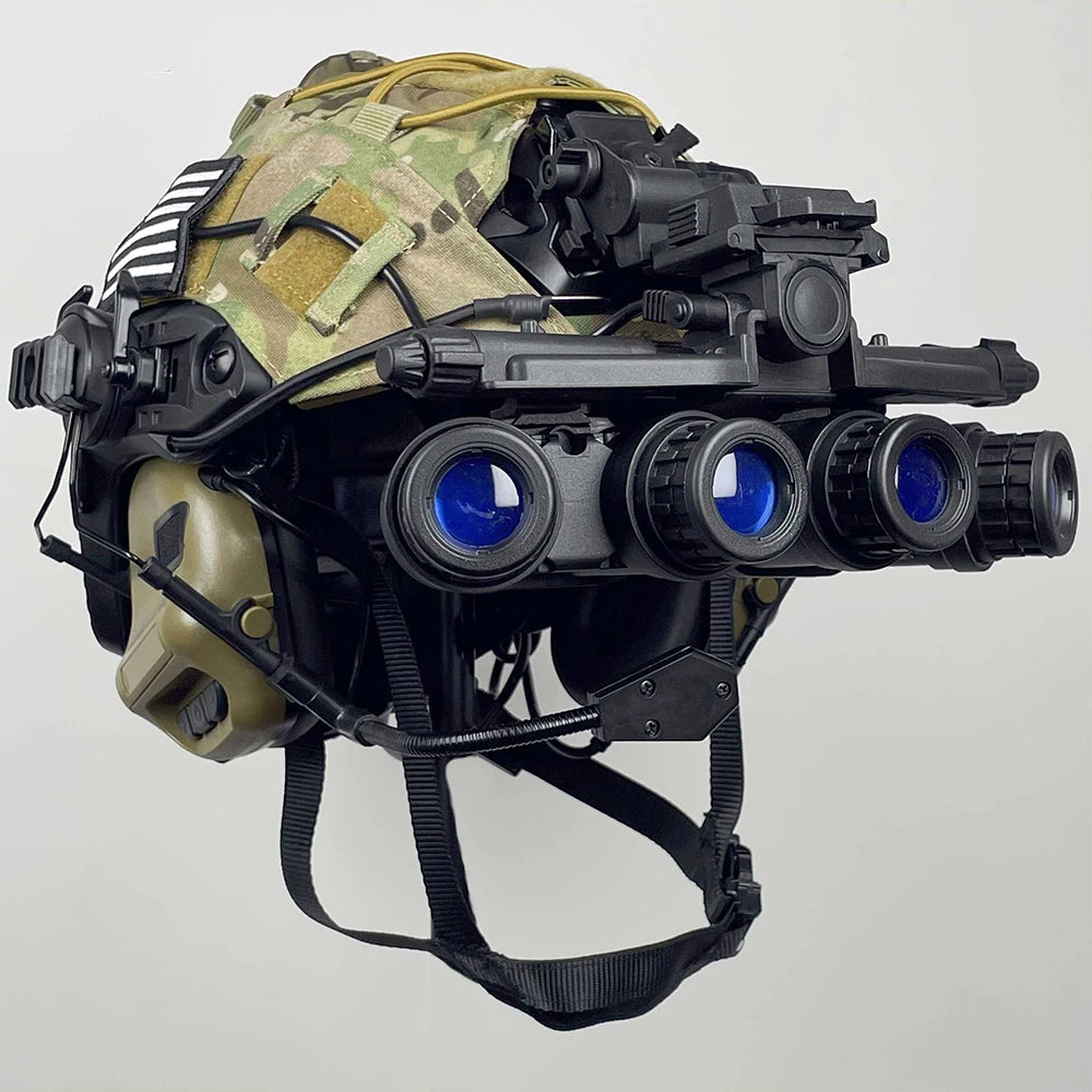 Ghost Airsoft Tactical Helmet Set with NVG Model Headset Weight Pouch Signal Light Outdoor CS Shooting Cos Game Equipment