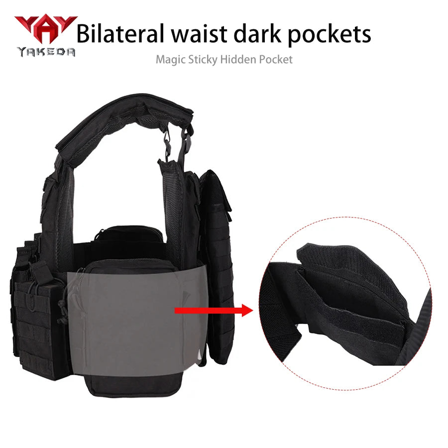 YAKEDA high-strength wear-resistant training vest with 2L water bag modular mounting design suitable for outdoor sports