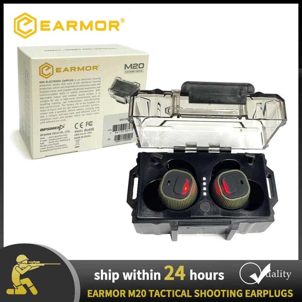 EARMOR Electronic Earplugs M20 Tactical Earplugs Active Shooter Earmuffs Electronic Hearing Protectors Tactical Accessories