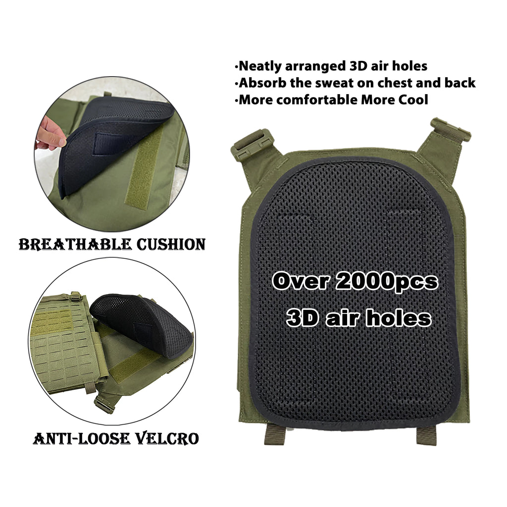 One Pcs/Pair Plate Carrier Cushion Breathable  Black Tactical Vest Air Mesh Padfor Outdoor Military Hunting Accessories