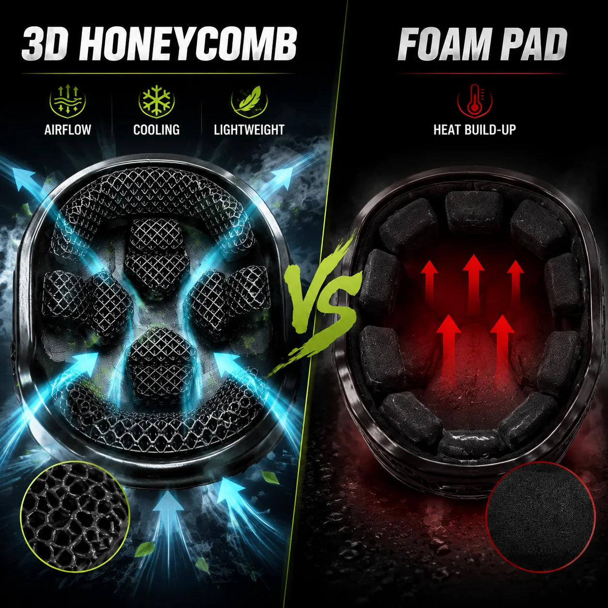 Tactical Helmet Liner Pad 3D Printed Honeycomb Polymer Cushion Breathable Shock Absorption Insert for Airsoft Hunting Outdoor