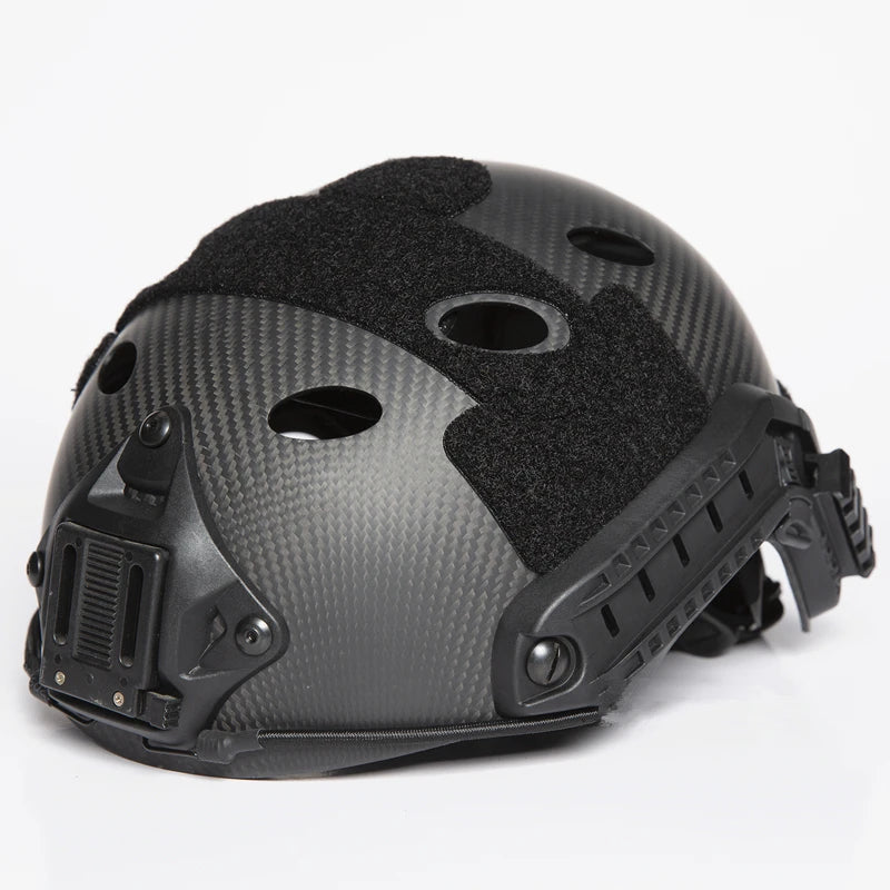 Carbon Fiber FAST Helmet Series Perforated Breathable Lightweight Parachute Tactical Riot Helmet, Outdoor Combat Equipment