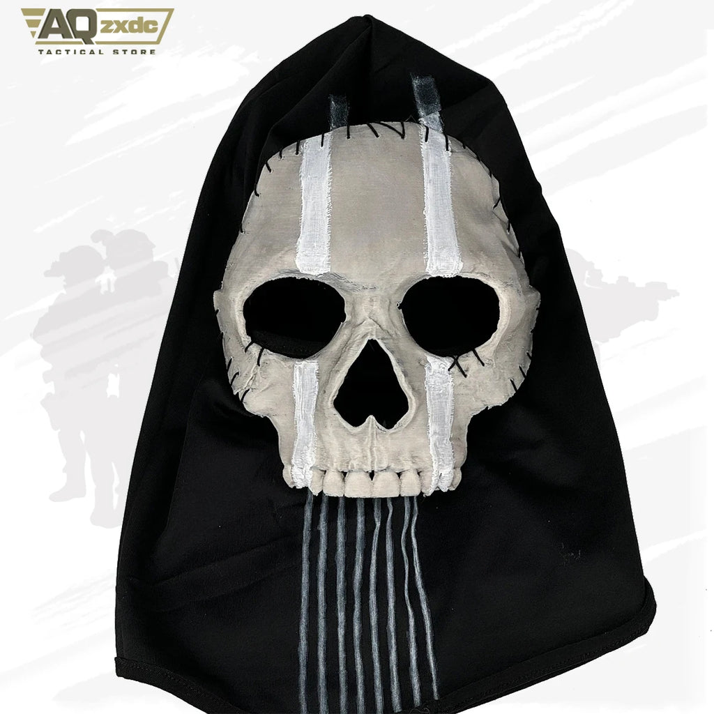 Airsoft Call of Duty 19 Cosplay Night Raid Ghost Helmet Set - Ghost Full face Mask & Includes headphones & Four-eye NVG Model