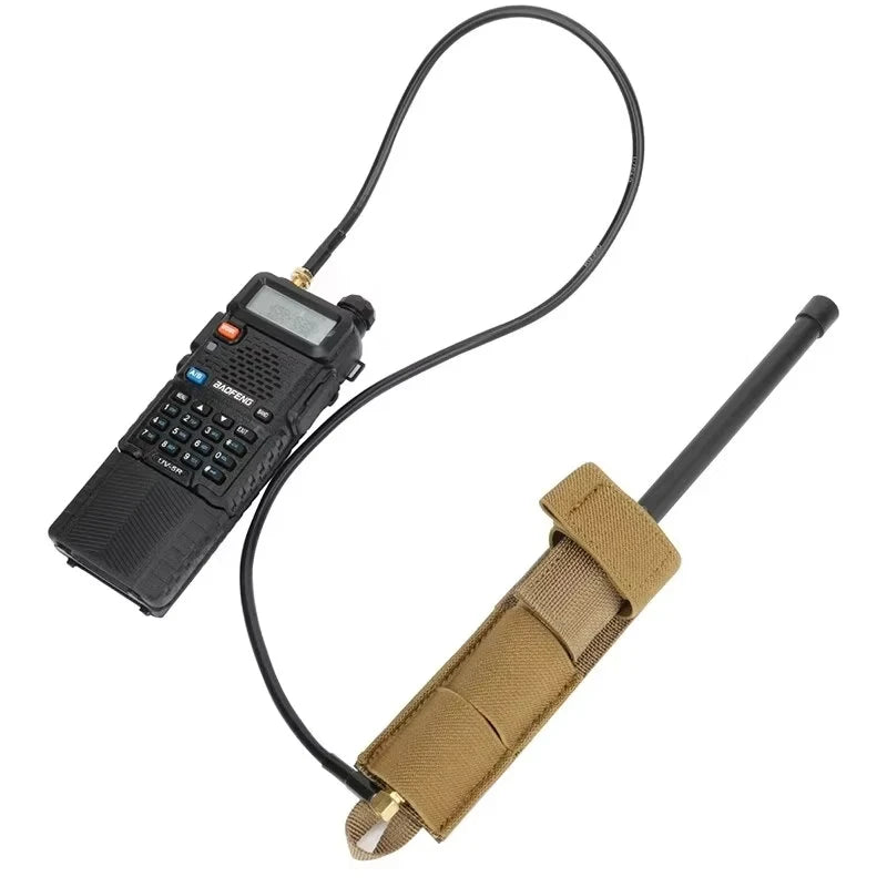 Tactical Radio Antenna Relocation Cable Molle Pouch Modular Vest Strap Bag Holder PRC152/148 MBITR UV-13 PRO Plus Walkie Talkie
