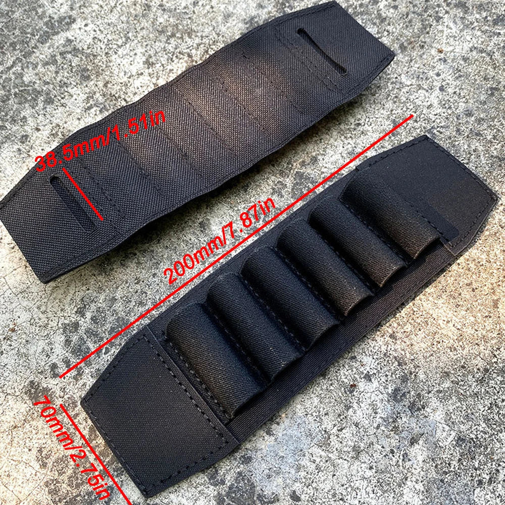 Tactical 500D Nylon 6 Round 12 Gauge Shotgun Ammo Belt Storage Bag Shotgun Shell Holder For 38MM Belts Hunting Accessories