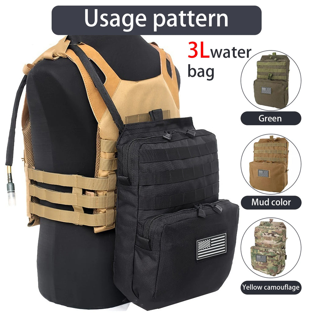 3L accessory water bag backpack Molle expansion system hiking, camping, cycling, outdoor accessory bag