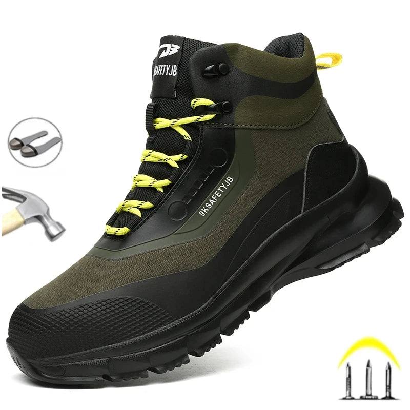 New Fashion 2024 Lightweight Work Boots Indestructible Safety Shoes Men Steel Cap Puncture-Proof Sneakers Male Footwear