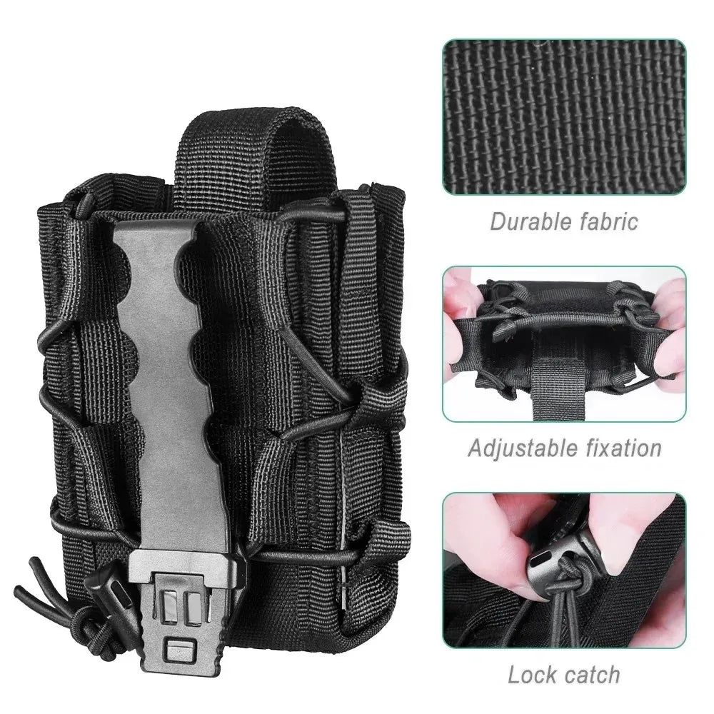 Tactical Handcuff Holster MOLLE Compatible Handcuff Pouch Elastic Adjustable Handcuff Carrier,Security Guard Gear Accessory