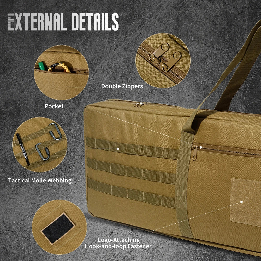 120cm Tactical Rifle Gun Bag Outdoor Shooting Mat Hunting Gun Storage Carry Bag Shoulder Backpack Portable Anti Slip Pad