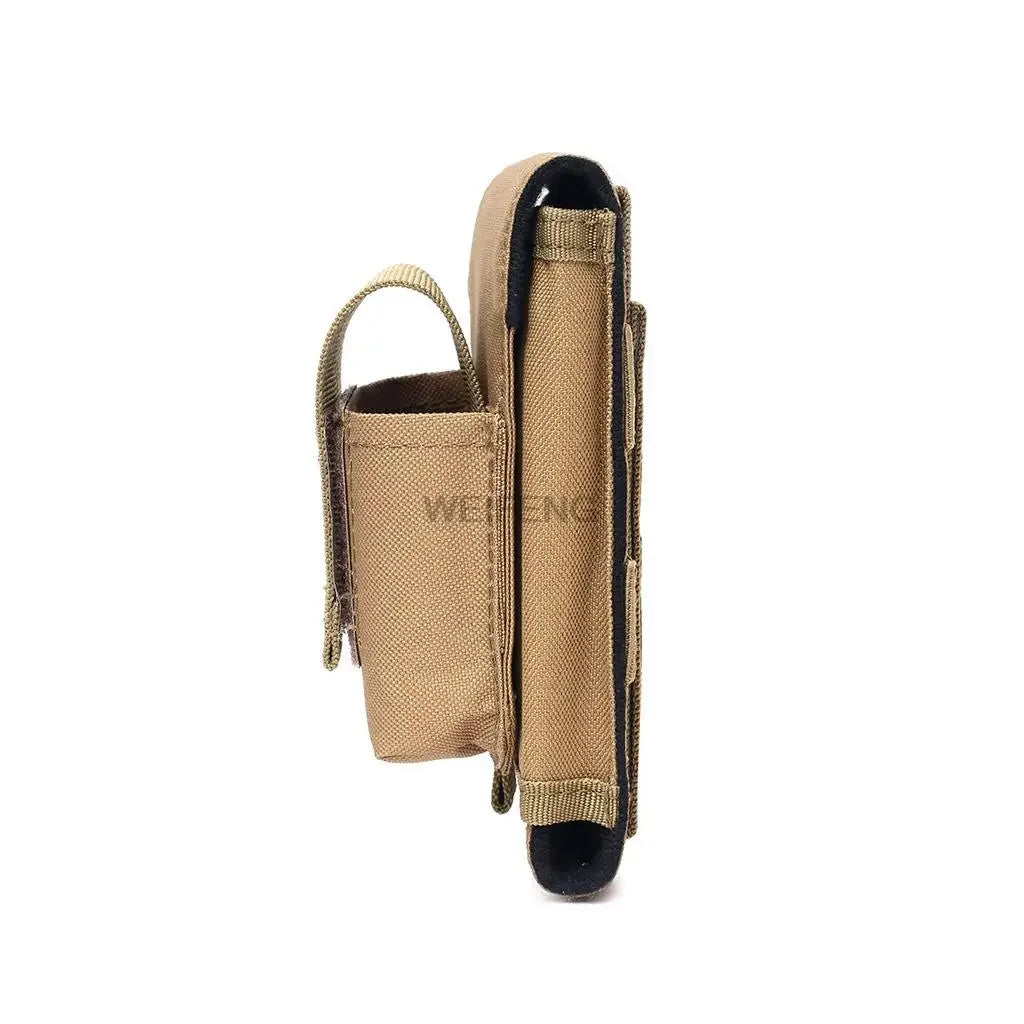 Tactical Molle Phone Pouch with Cigarette Bag 6.5in Smartphone Holder Case Utility EDC Gear Bag Compact Waist Fanny Pack