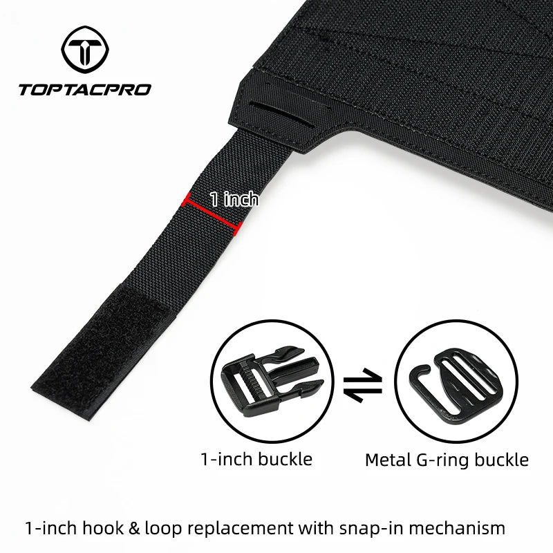 TOPTACPRO Tactical Front Panel Multifunctional Chest Rig Front Panel Laser Cut G Hook Buckles MOLLE Front Pouch 8539