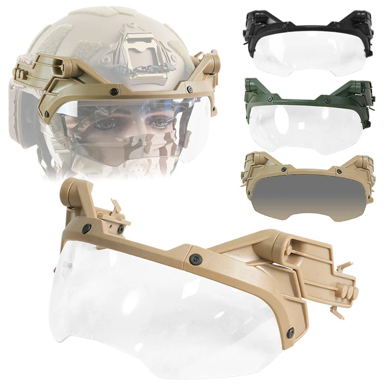 BOOIU FAST Tactical Helmet Goggles Hunting Air Gun CS Game Paintball Shooting Mask  MICH Helmet Accessories And Equipment