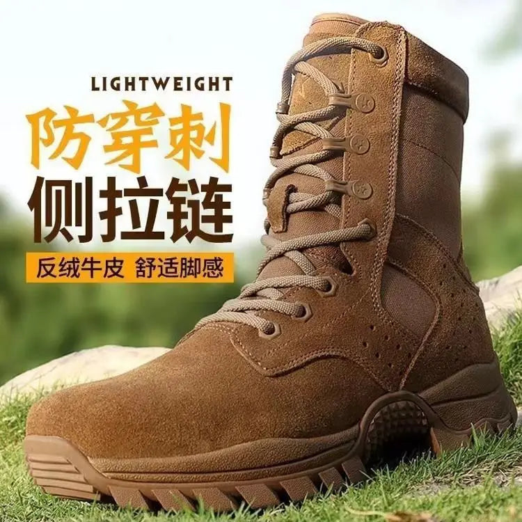2024 New Thin Mountaineering Waterproof Breathable Combat New Side Zipper Ultra-Thin Men's Boots