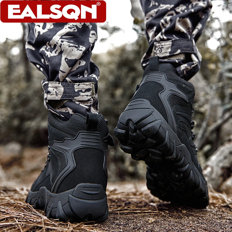 New Tactical Training Boots for Men’s Outdoor Hiking Non-slip Anti-wear Fishing Hunting Sneakers Size 39-46