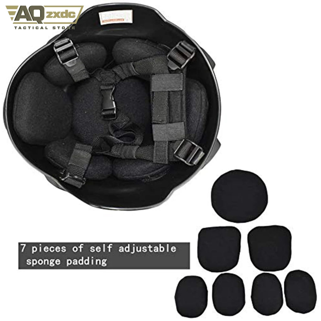 AQzxdc Mich 2000 Style ACH Tactical Helmet with Foldable Ear Protection Dual Straps Half Face Mesh Mask - Goggles for Paintball