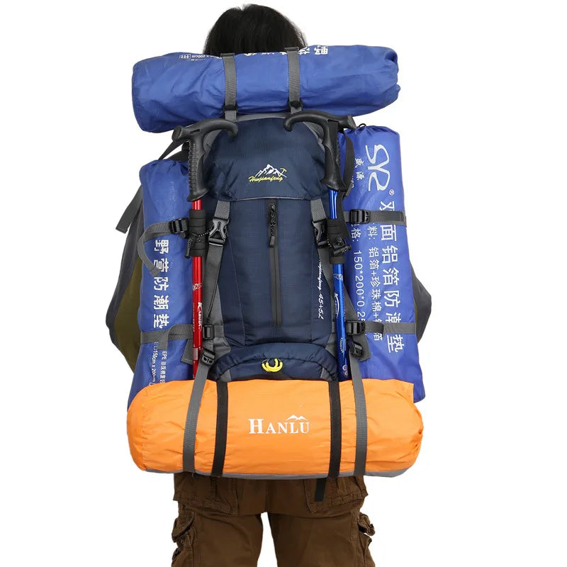 50L Hiking Backpack Men Women Outdoor Camping Rucksack Waterproof Travel Bag Mountaineering Trekking Daypack