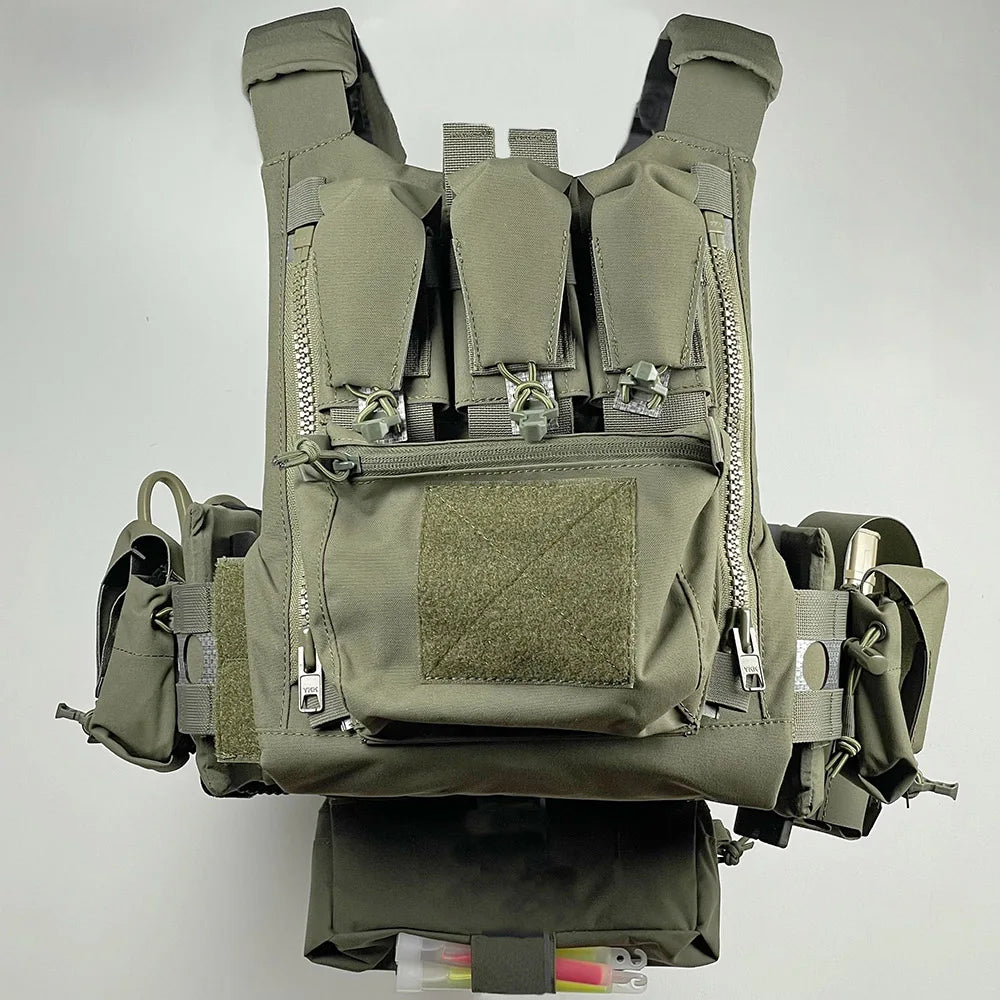 Outdoor Tactical Vest Kit  MOLLE Modular Chest Rig with Utility Pouches for Airsoft Paintball Hunting Special Forces Cosplay