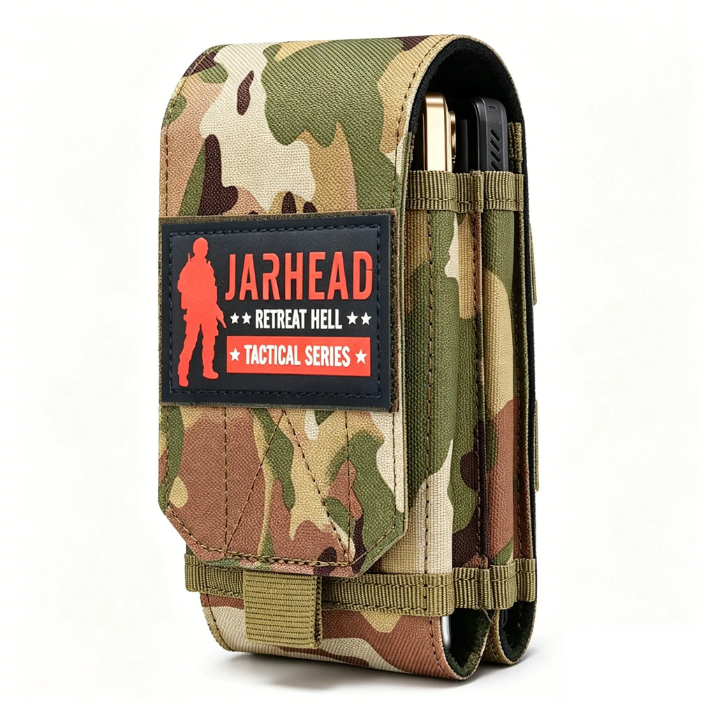 Molle Double Layered Cell Phone Pouch Waist Bag Tactical EDC Pouch Holder Outdoor Hiking Accessories Camping Mobile Phone Pack