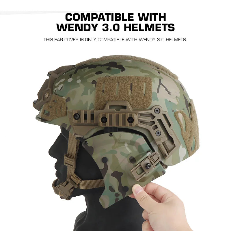 Tactical Hunting  Helmet Ear Cover Side Protection for EX 3.0 Rail Team  Helmet